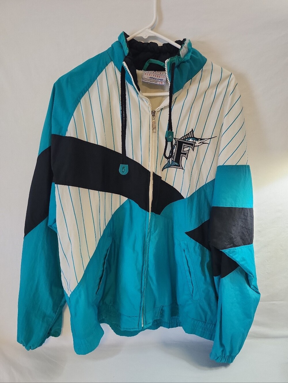 Vintage Florida Marlins Apex One Zip Up Jacket Windbreaker Mens Large MLB READ!